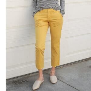 Nili Lotan East Hampton Pants Straight Leg Cropped Ankle Tuscan Yellow Size 6